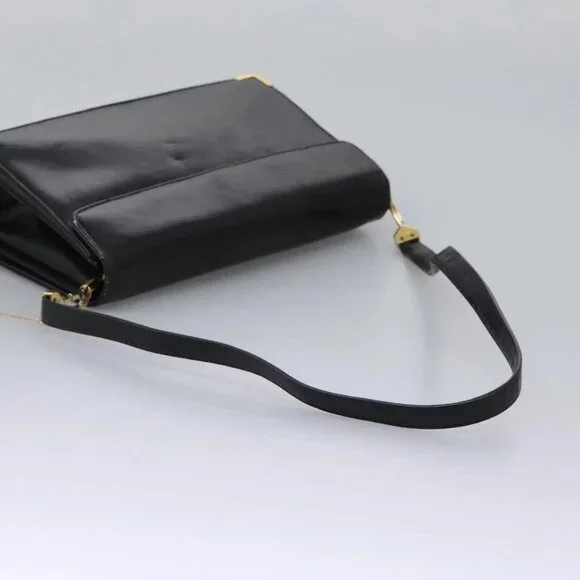 Christian Dior Shoulder Bag Calf leather Black Auth